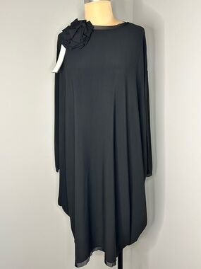 Marie Saint Pierre Avant Garde Dress SZ-4 oversized minimalist detachable flower